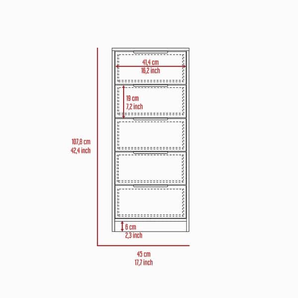 Rectangle A Resser 5-Drawer Rectangle Dresser Black Wengue and Light Oak - Bed Bath ...