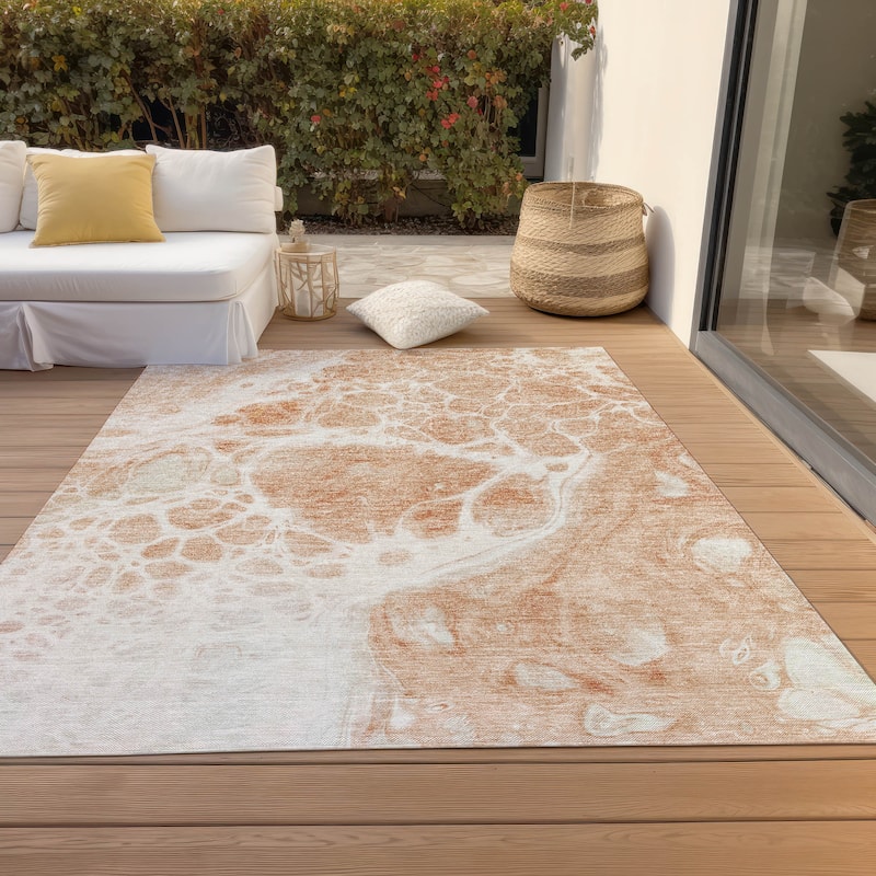Machine Washable Indoor/ Outdoor Chantille Abstract Contemporary Rug
