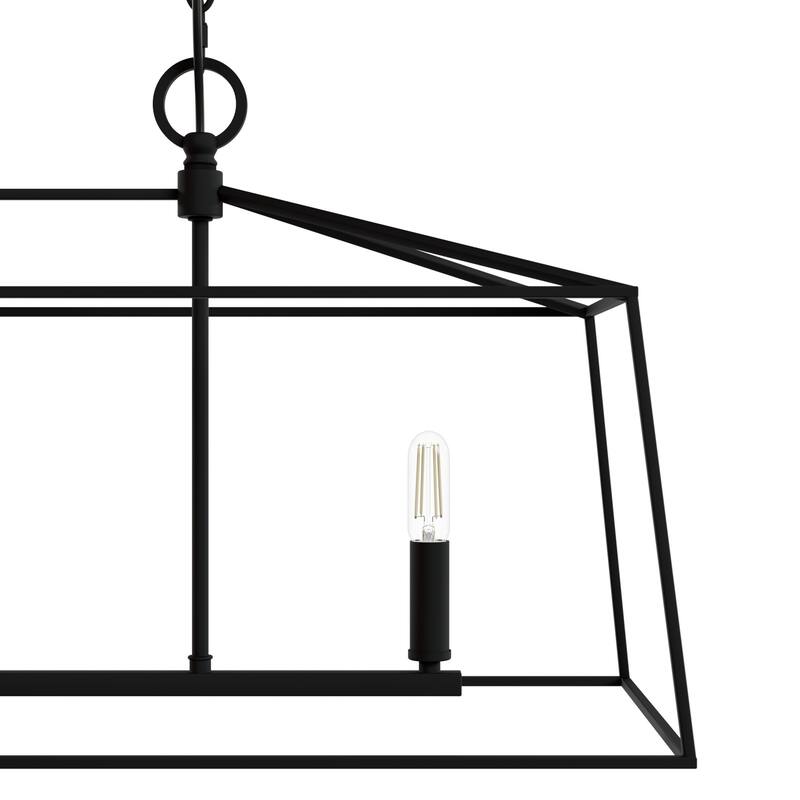 Hunter Fair Oaks 4-Light Linear Chandelier - Dining Room, Island - Modern, Transitional, Lantern, Geometric - Designer!
