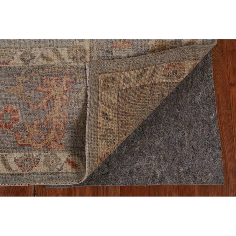 Hand Knotted Oriental 100% Wool Carpet Transitional All-Over Greys & Charcoal Oushak Area Rug - 9' 9'' X 7' 10''