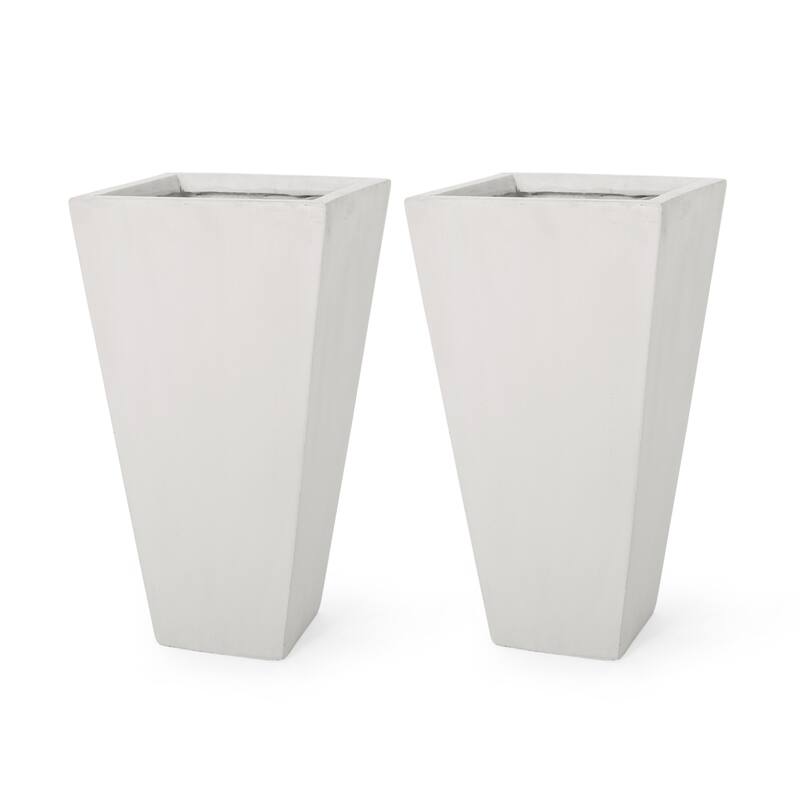 Ella Outdoor Cast Stone Outdoor Planters by Christopher Knight Home
