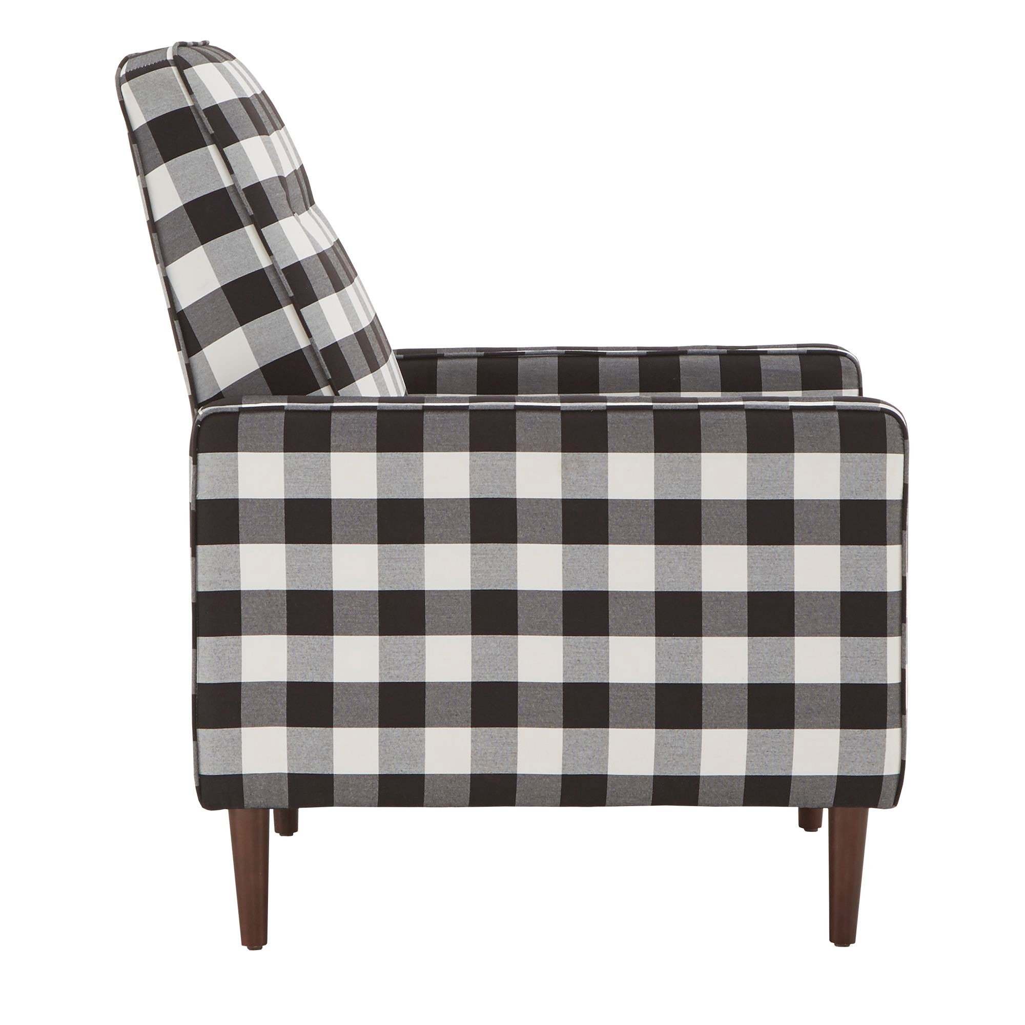 Black and white store buffalo check recliner