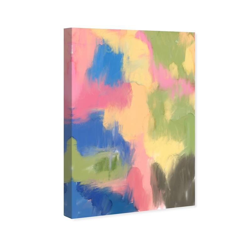 Wynwood Studio Canvas Abstract Park Inspired Colors Blue and Tropical Wall Art Canvas Print