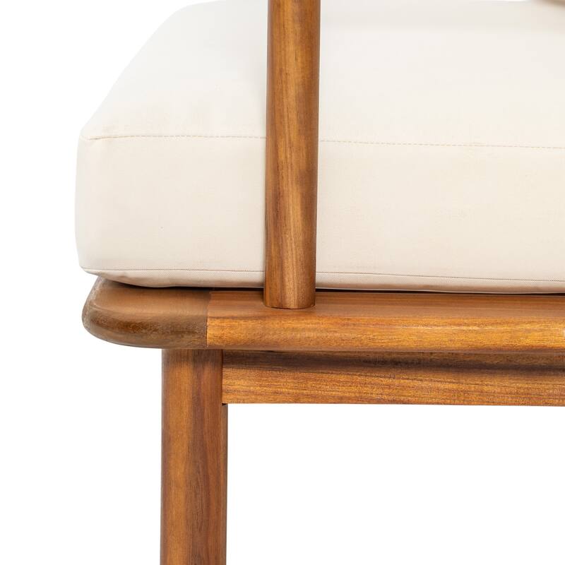 Christopher Knight Home - Canape Modern Outdoor Acacia Wood Loveseat with Water-Resistant Cushions