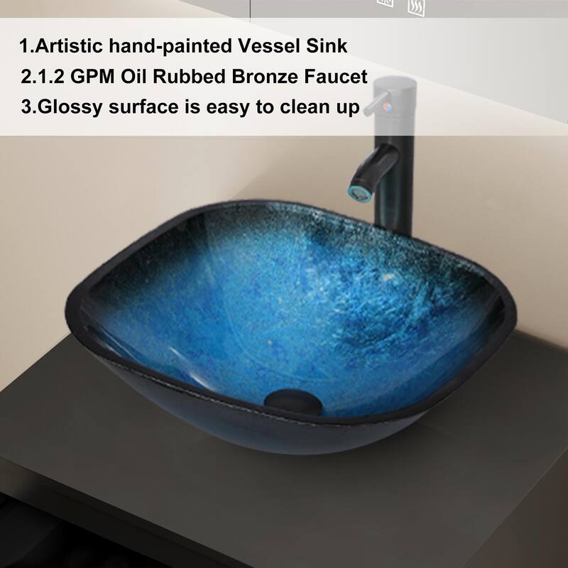 Modern Wall Mounted Bathroom Vanity Set with Vessel Sink & Faucet