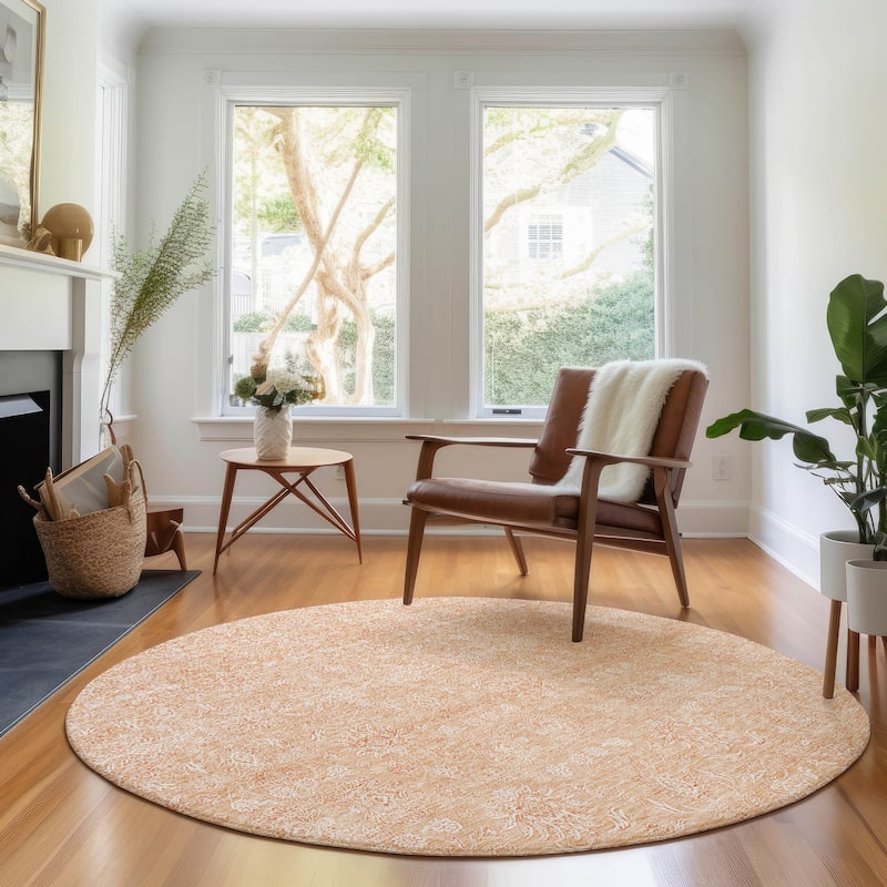 Premium Washable Super Soft Traditional Borderless Mayfield Rug - Peach - 8' x 8'