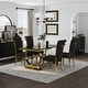preview thumbnail 67 of 193, 65 inch Faux Marble Dining Table Set with Boucle Dining Chairs Black - Table with 4 Chairs
