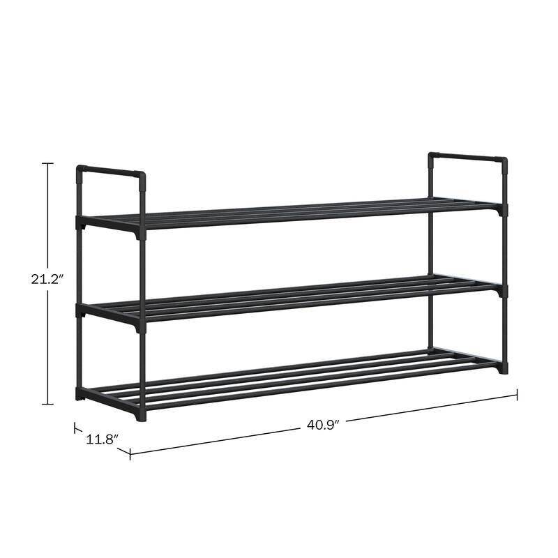 Shoe Rack - Shoe Organizer by Home-Complete (Black)