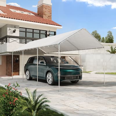 AVAWING Heavy Duty Carport, Waterproof & UV Resistant Outdoor Garage Shelter with Galvanized Steel Frame