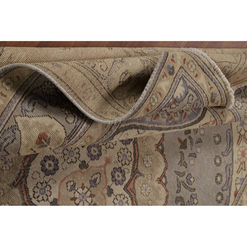 Gray Medallion Tabriz Persian Area Rug Handmade Wool Carpet - 6'5"x 9'0"