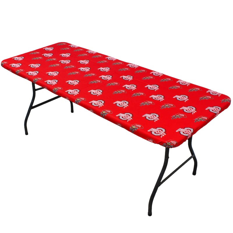 Ohio State Buckeyes Tailgate Fitted Tablecloth, 72" x 30", 6 ft table - 72" x 30", 6 ft table