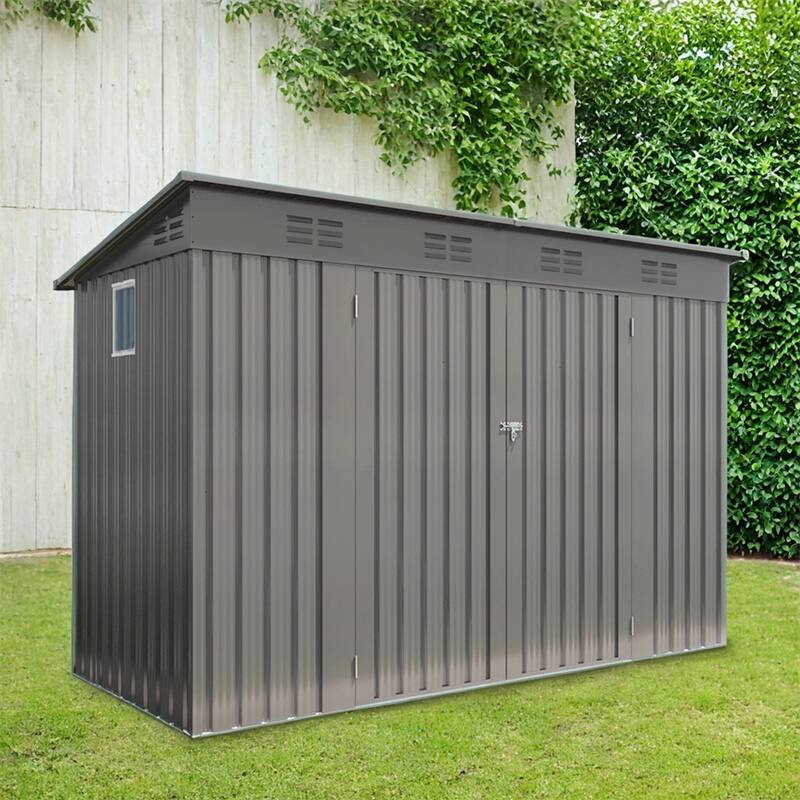 4 x 9 FT Outdoor Storage Shed,Garden Shed Tool House with Sloping Roof