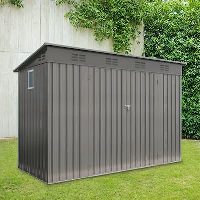 4 x 9 FT Outdoor Storage Shed,Garden Shed Tool House with Sloping Roof