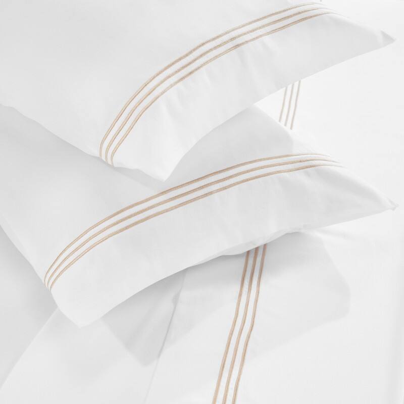 Superior Brandon Cotton Three-Line Embroidered Bed Sheet Set