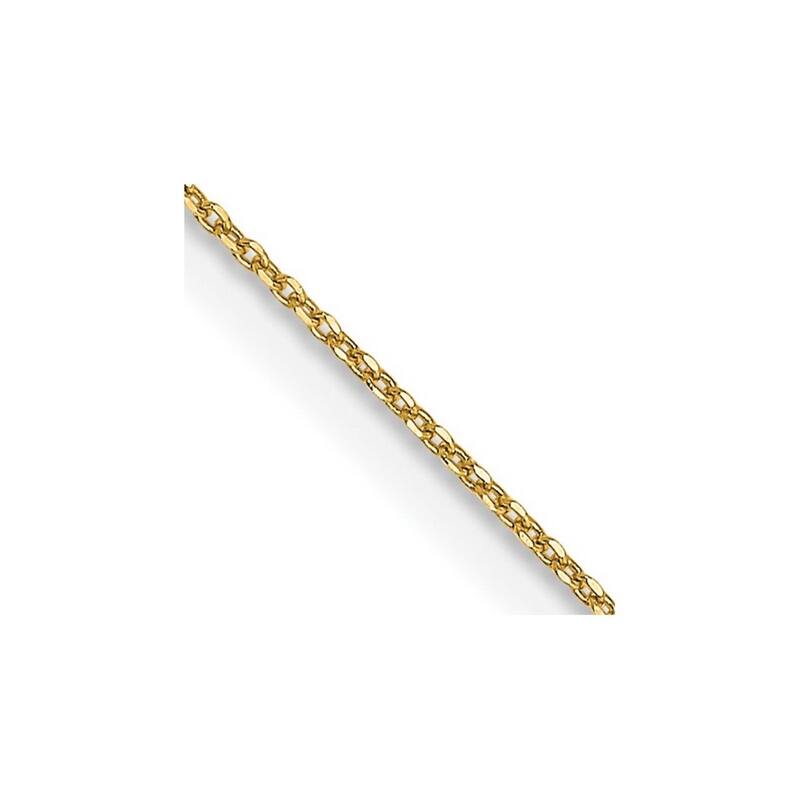 Curata 14k Yellow Gold Solid 0.6mm Diamond-cut Cable Chain Necklace Options: 16 18 20 24