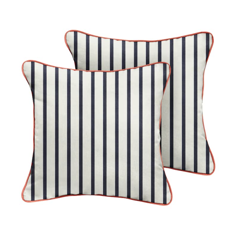 Sunbrella Lido Indigo Indoor/ Outdoor Pillow (Set of 2)