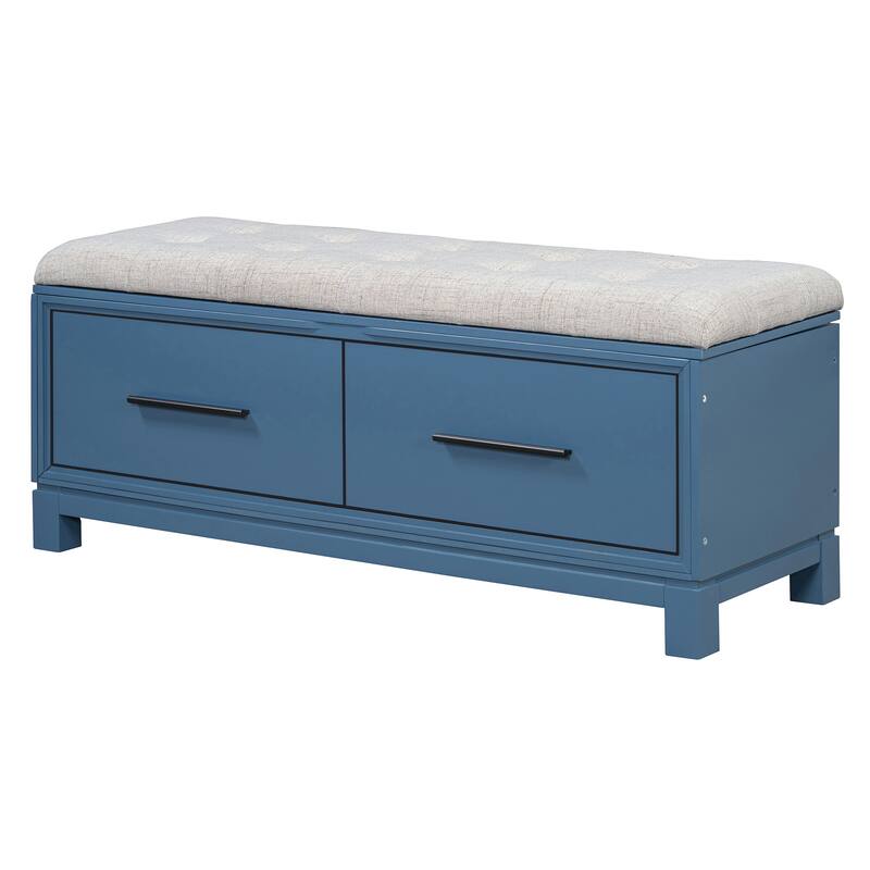 Shoe Bench with Removable Cushion and Hidden Storage