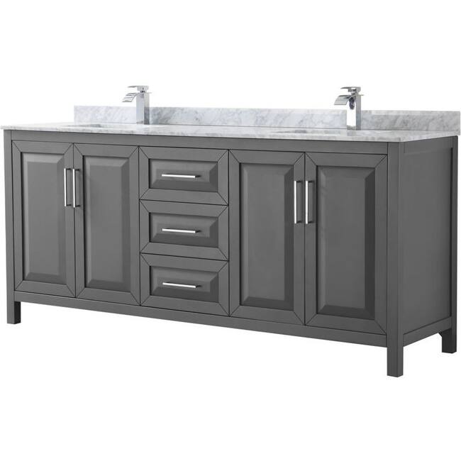 Wyndham Collection Daria 80" Free Standing Double Vanity Set with MDF