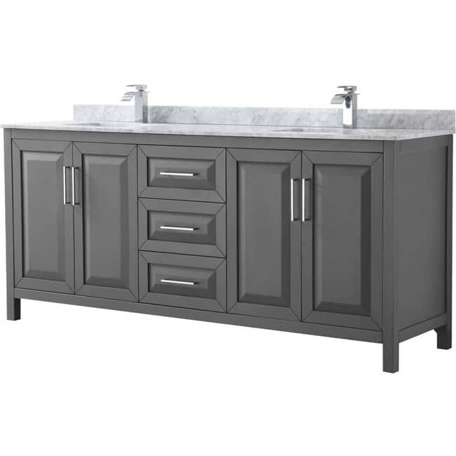 Wyndham Collection Daria 80" Free Standing Double Vanity Set with MDF