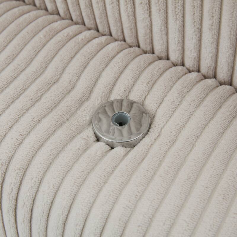 Modern Corduroy L-Shaped Sofa Chaise Lounge Couch
