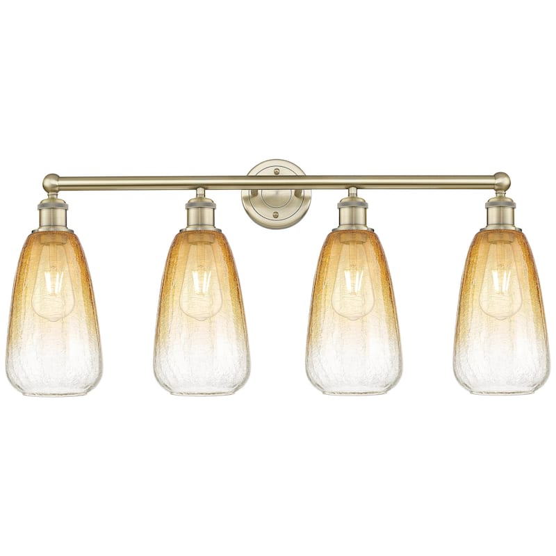 Innovations Lighting 616-4W-16-33 Brookhaven Almond Vanity Brookhaven - Antique Brass / Amber