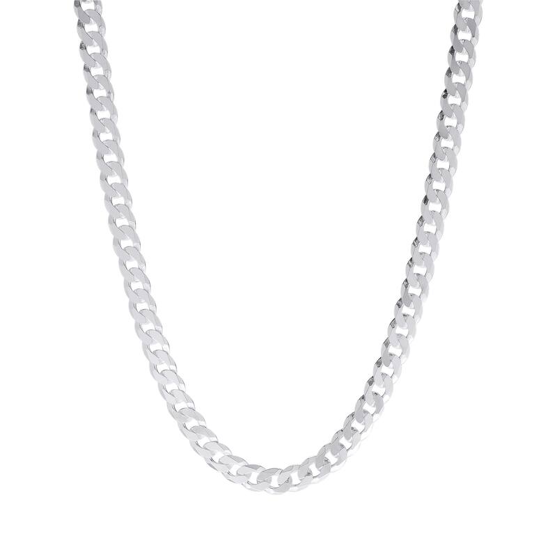Victoria Townsend .925 Sterling Silver 4.6mm PAVE CURB Necklace in 30 inches. - 30 Inch - White