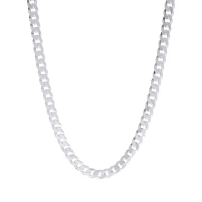 Victoria Townsend .925 Sterling Silver 4.6mm PAVE CURB Necklace in 30 inches.