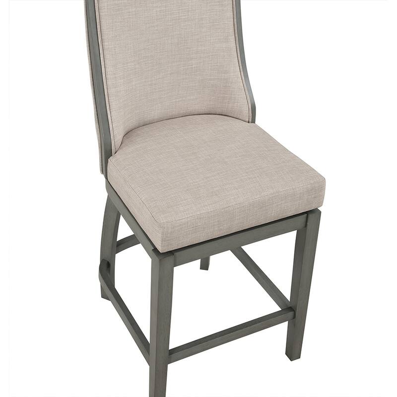 Katherine Linen Upholstered Swivel Barstool