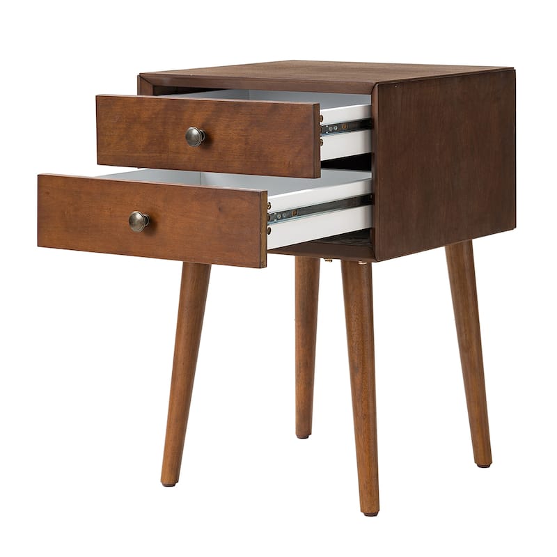 Nightstand with 2-Drawers, Small Side End Table with Storage