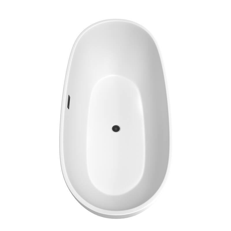 Wyndham Collection Juno 71-Inch Matte White Freestanding Tub w/ Faucet