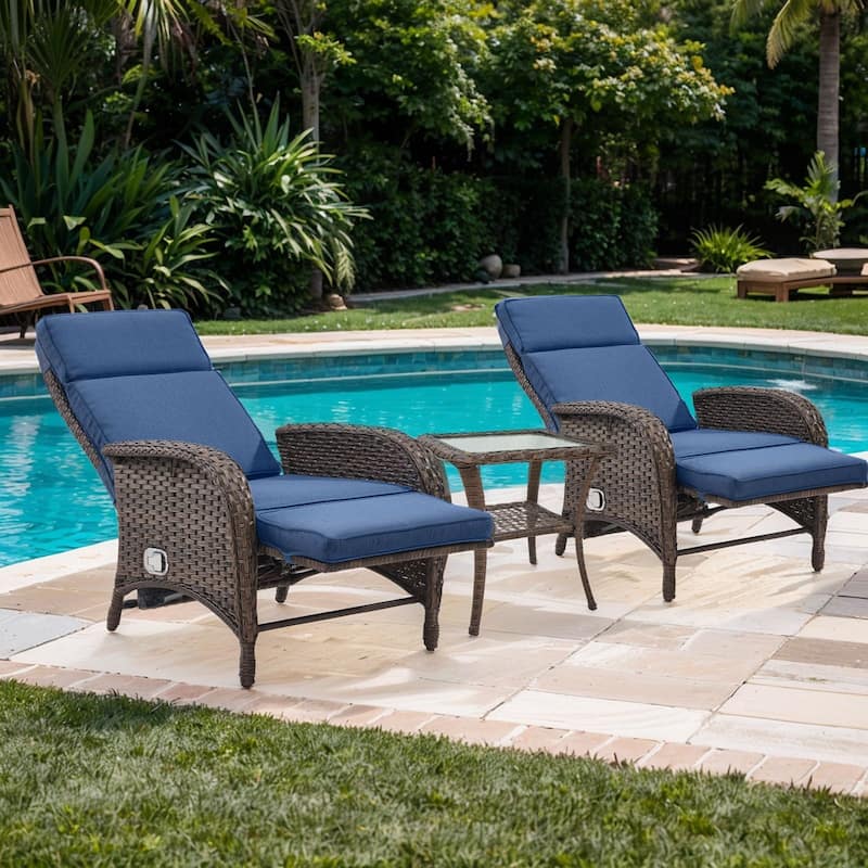 Outdoor Chaise Lounge Chair Adjustable 6-Position