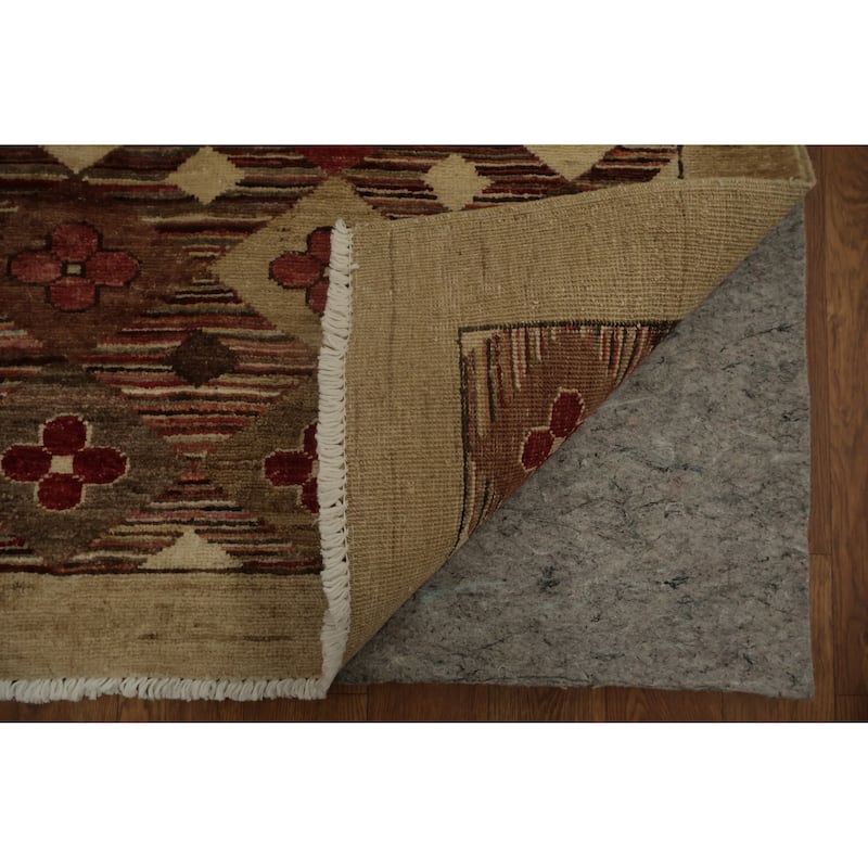 Hand Knotted Oriental 100% Wool Carpet Modern All-Over Multi-Colored Contemporary Area Rug - 9' 9'' X 6' 10''