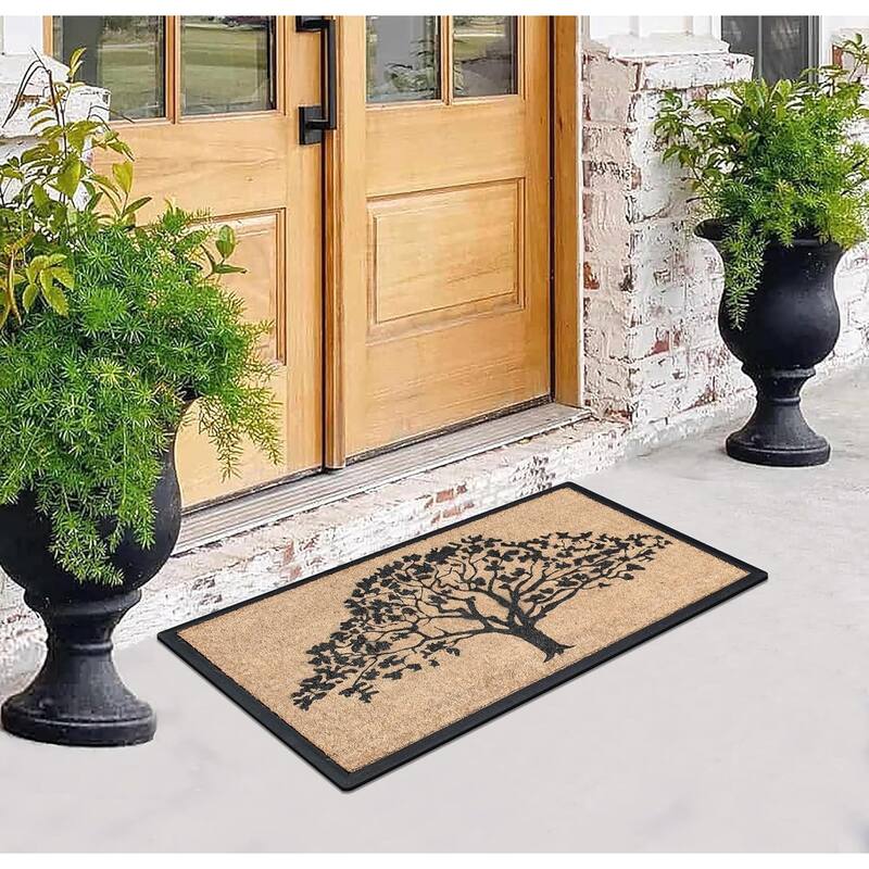 A1HC Natural Coir & Rubber Hand Flocked Large Door Mat