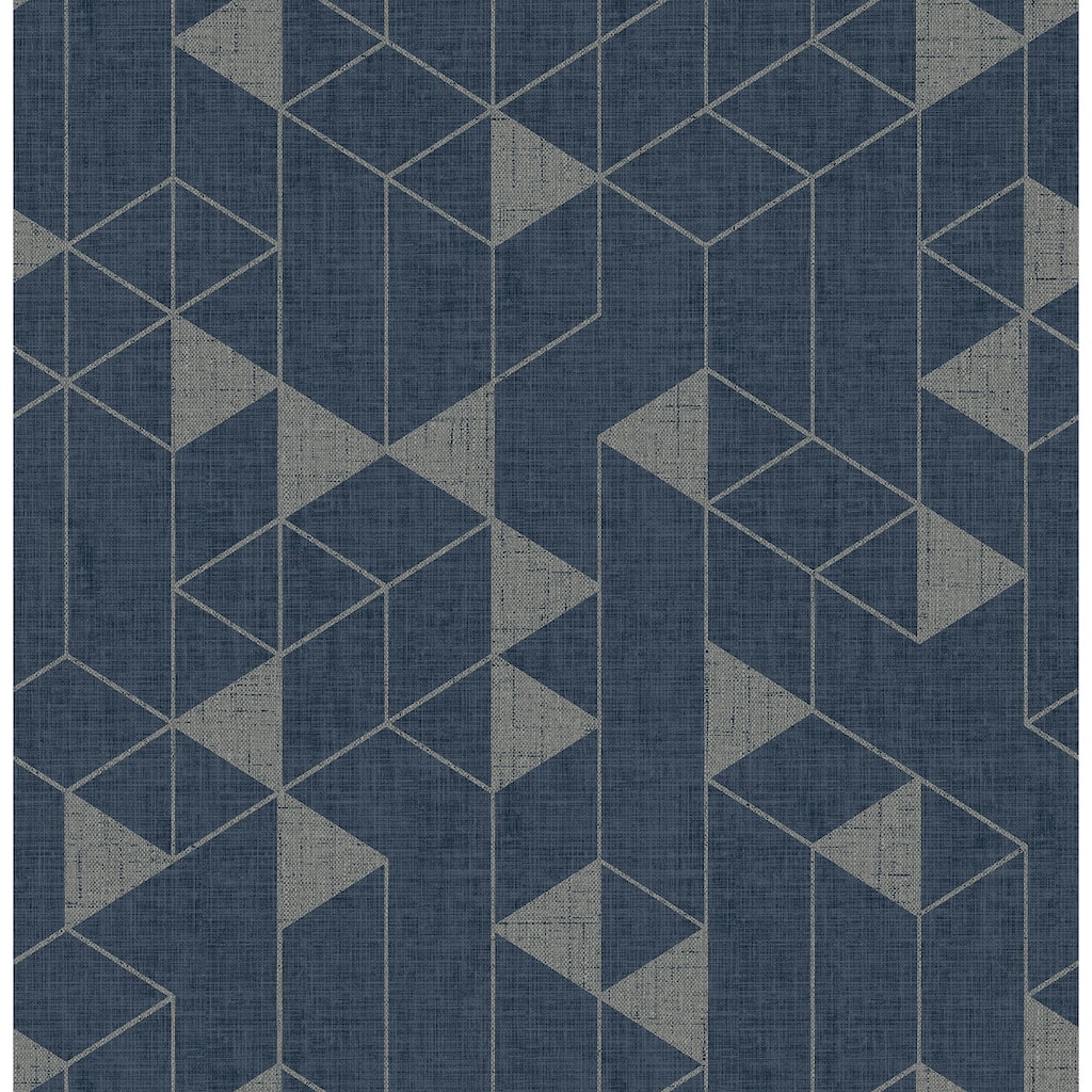 Scott Living Fairbank Navy Linen Geometric Wallpaper