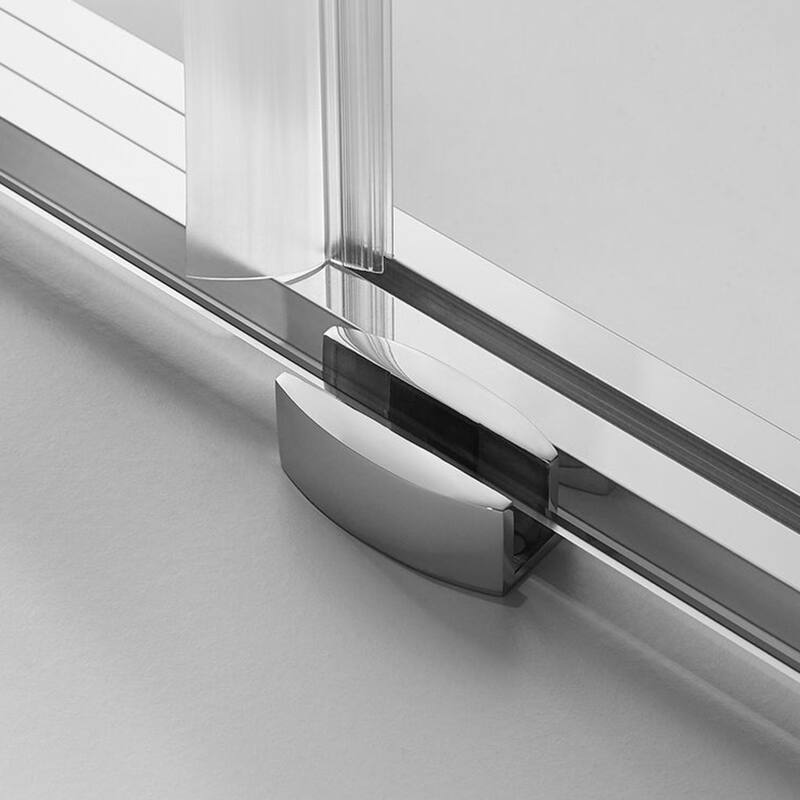 Serene Valley 72 x 76 Inch Big Roller Frameless Sliding Shower Door, Chrome - 72 x 76 inches
