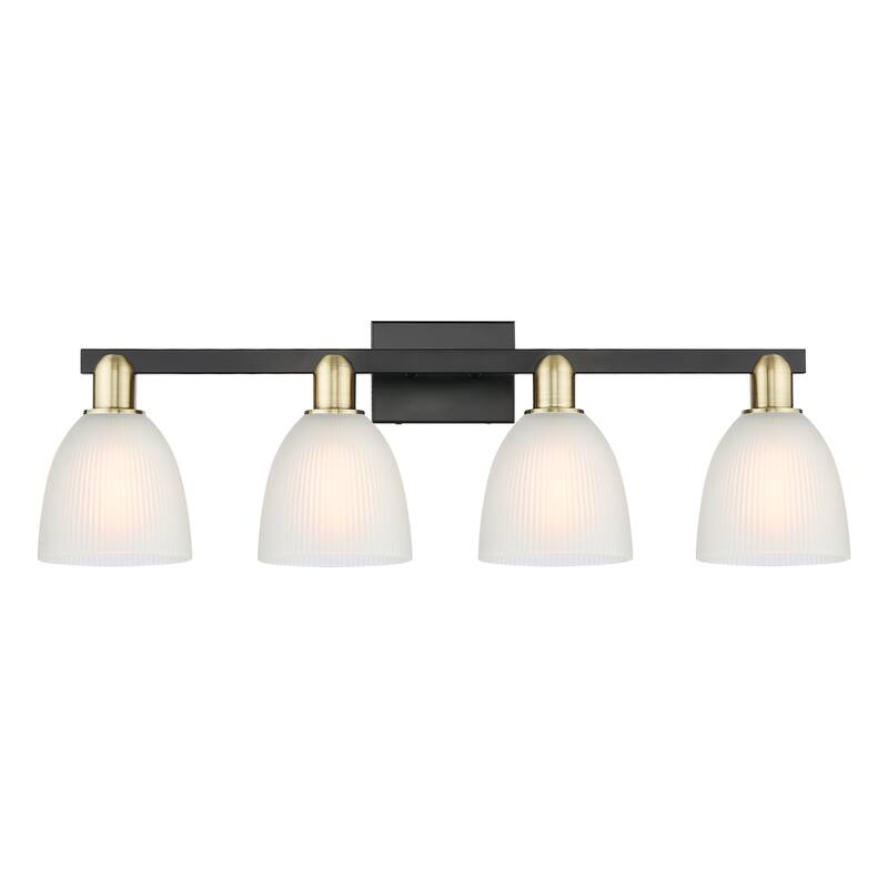 Innovations Lighting 716-4W-11-33 Castile Vanity Castile 4 Light 33" - Black Antique Brass / White