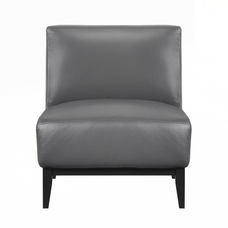 Upholstered Accent Chair Cushion Seat Back with Solid Wood Leg