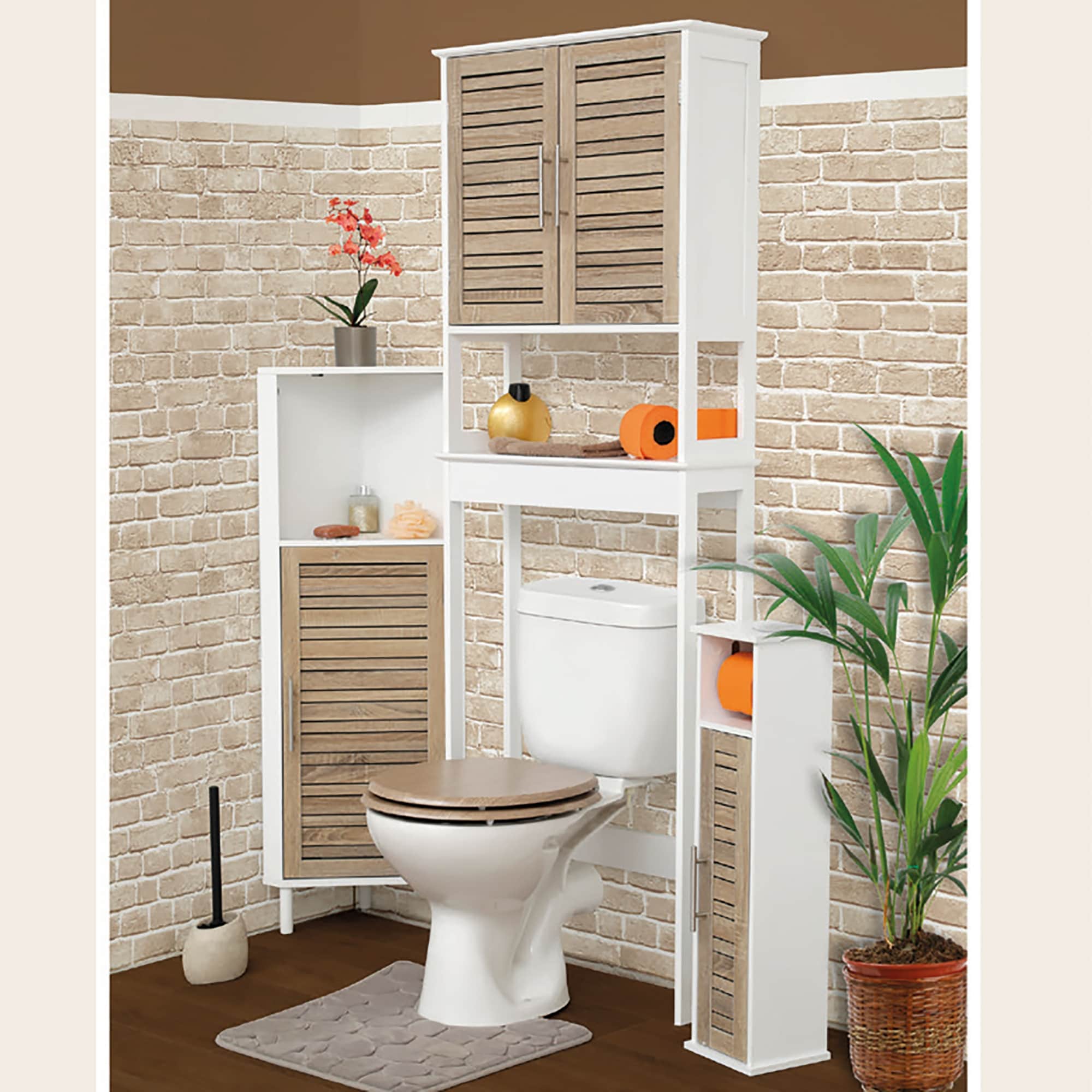  Toilet Paper Holder Stand,Bathroom Storage Cabinet