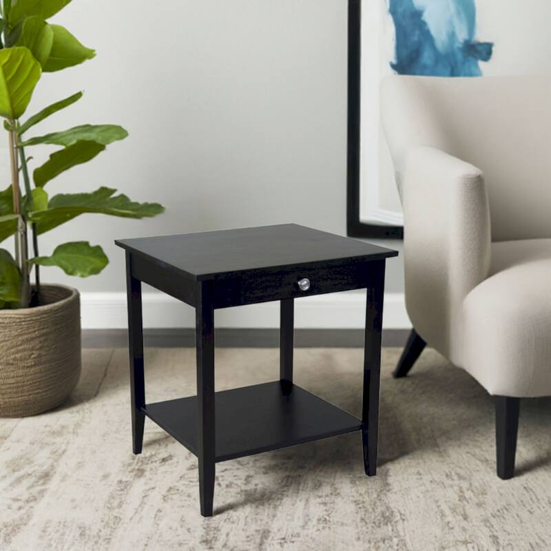 Porch & Den Holly Hill Solid Acacia 1-Drawer End Table