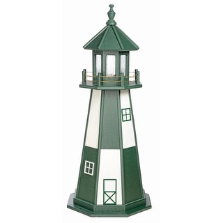 Cape Henry Turf Green and White Hybrid Poly and Wood Lighthouse - Bed ...