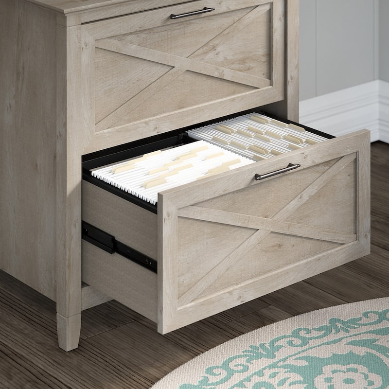 Key West 2 Person Desk Set with Lateral File Cabinet by Bush Furniture