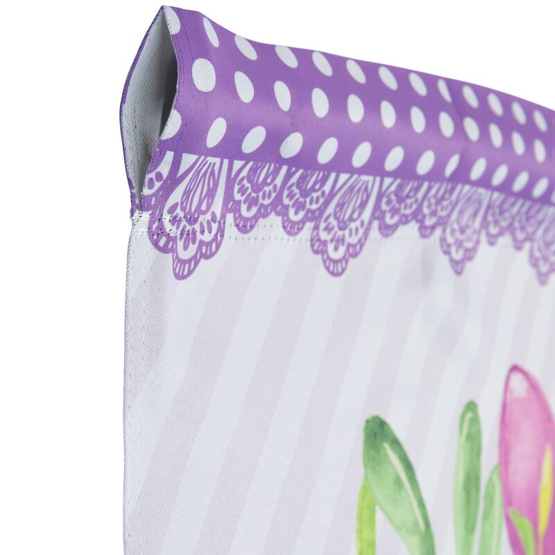 Welcome Purple Floral Bouquet Outdoor House Flag 28" x 40"