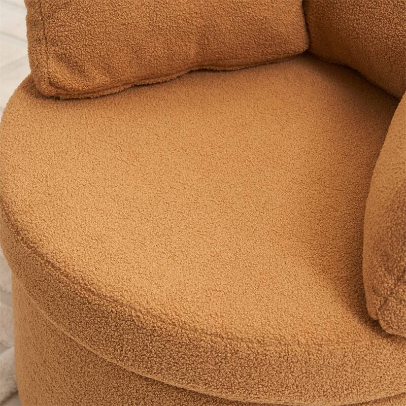 Teddy Fabric Swivel And Storage Chair With Back Cushion