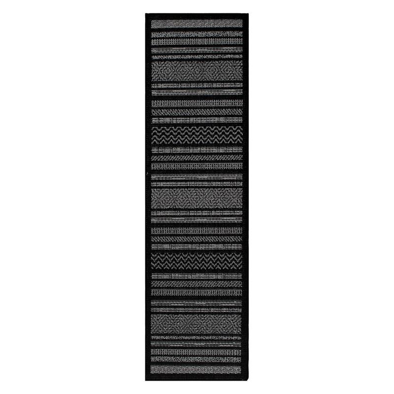 Contemporary Bohemain Stripes Indoor/Outdoor Flatweave Waterproof Backyard Patio Area Rug