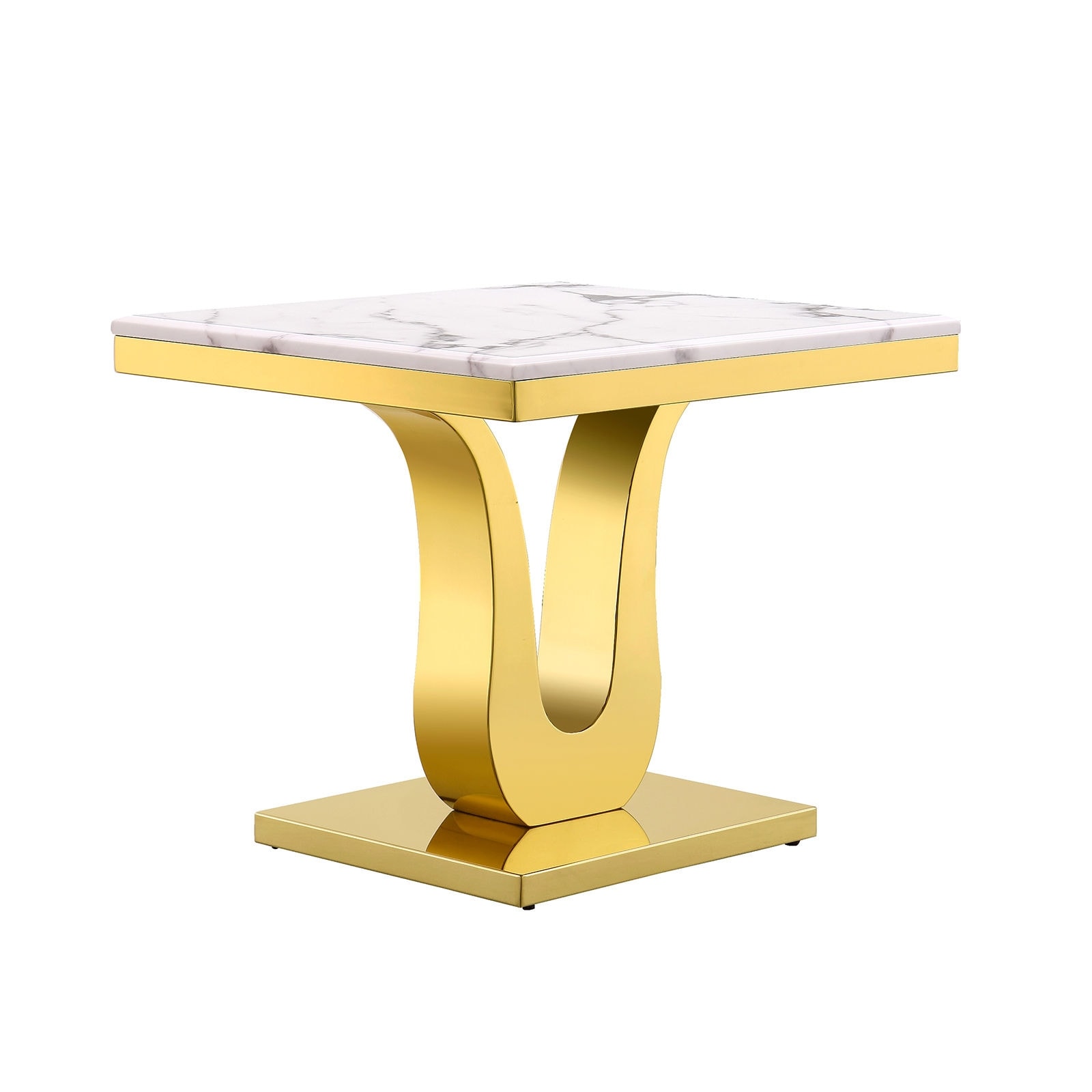 Side Table with Gold Stainless Steel base