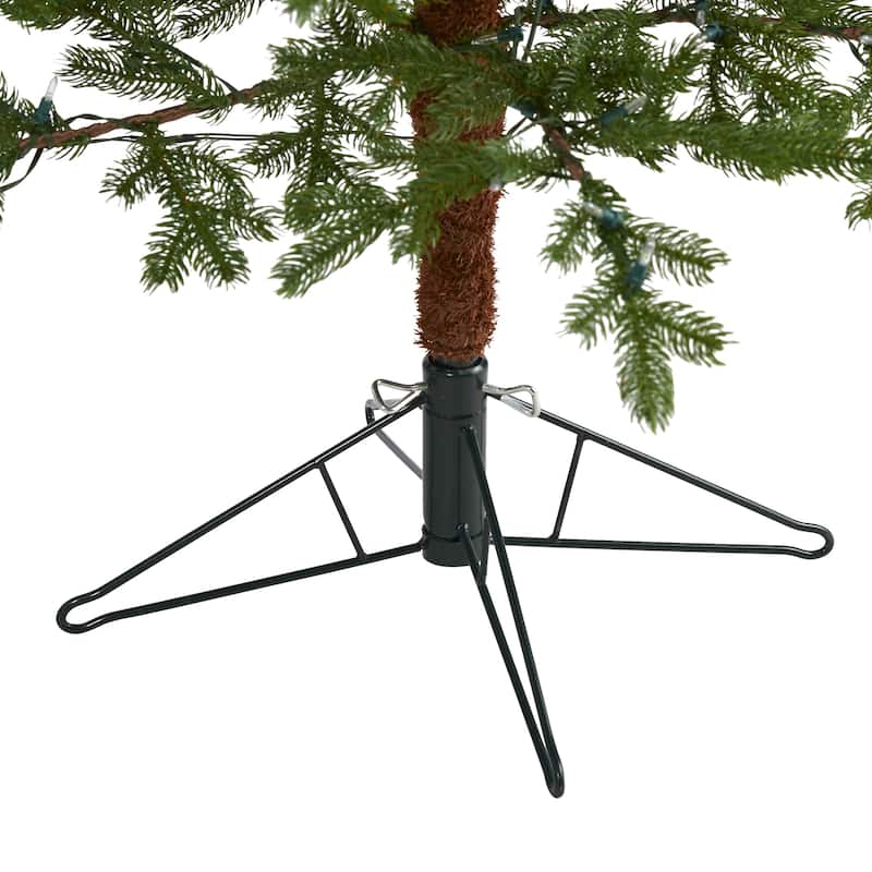 6.5ft. Fir Artificial Christmas Tree with 250 Clear Warm LED Lights and 208 Branches - Charming Holiday X-Mas Glow