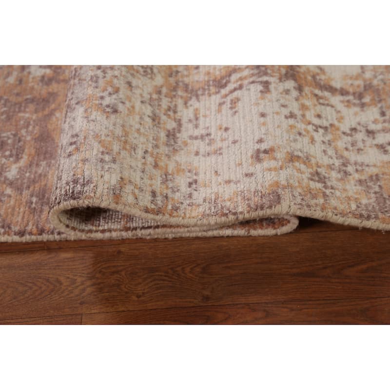 Abstract Indian Area Rug Handmade Wool Carpet - 7'9"x 10'0"