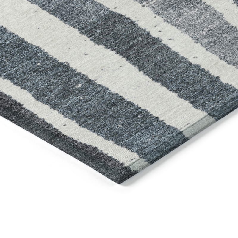 HomeRoots Striped Transitional Rectangle Outdoor Rug