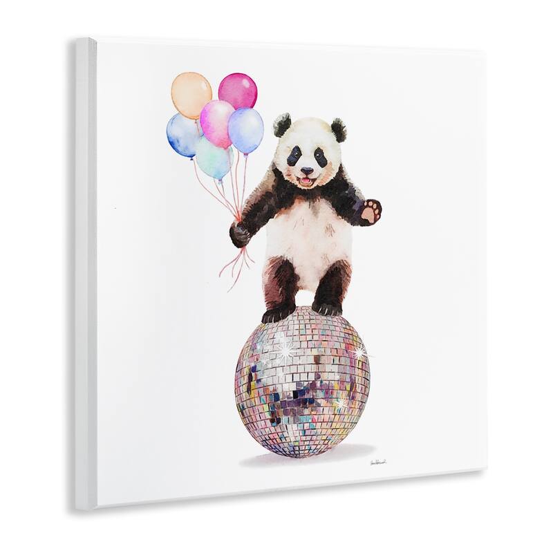 Stupell Panda & Balloons Disco Wall Plaque Art Design By Amanda Greenwood