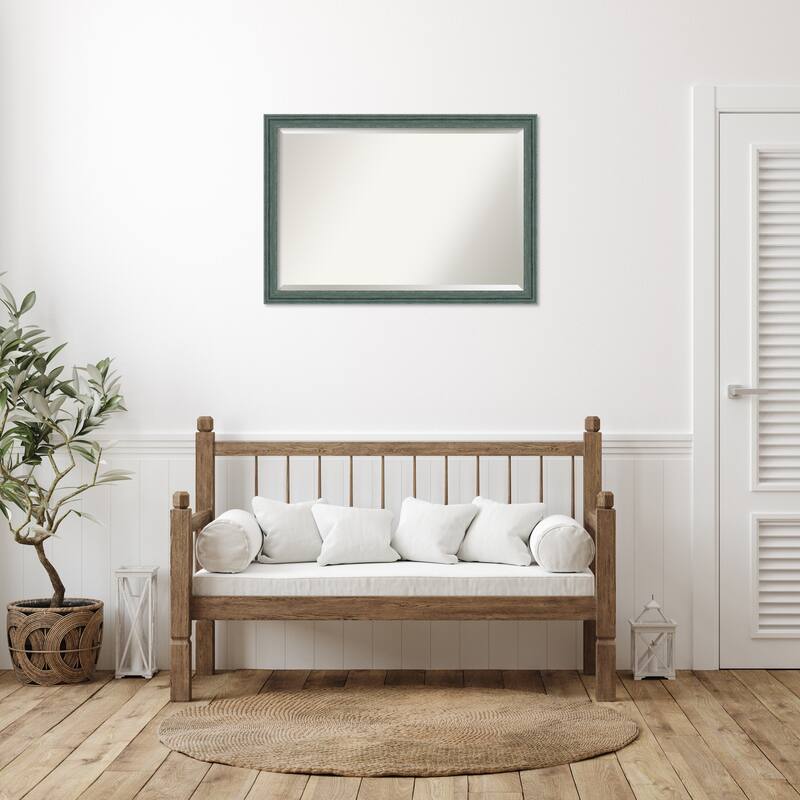 Upcycled Beveled Wood Framed Wall Mirror